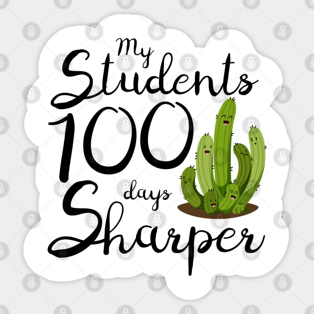 My students 100 days sharper Sticker by Amelia Emmie